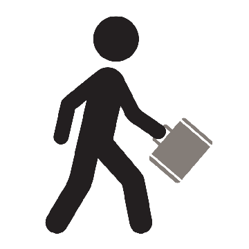 A person carrying a briefcase.