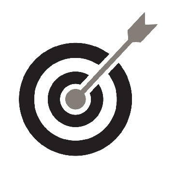 An arrow in a target.